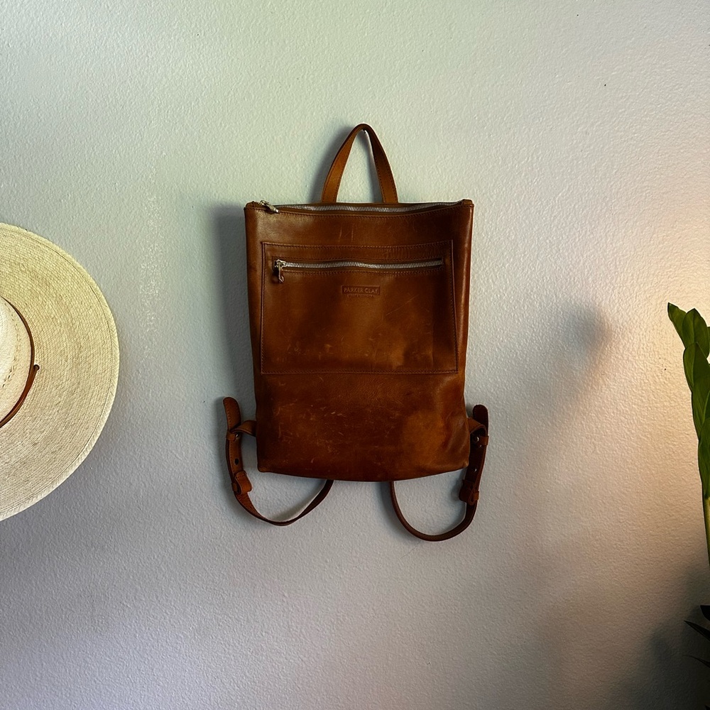 Parker Clay Miramar Brown Leather Backpack